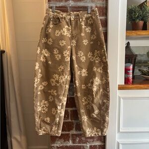 Floral Barrel Jeans